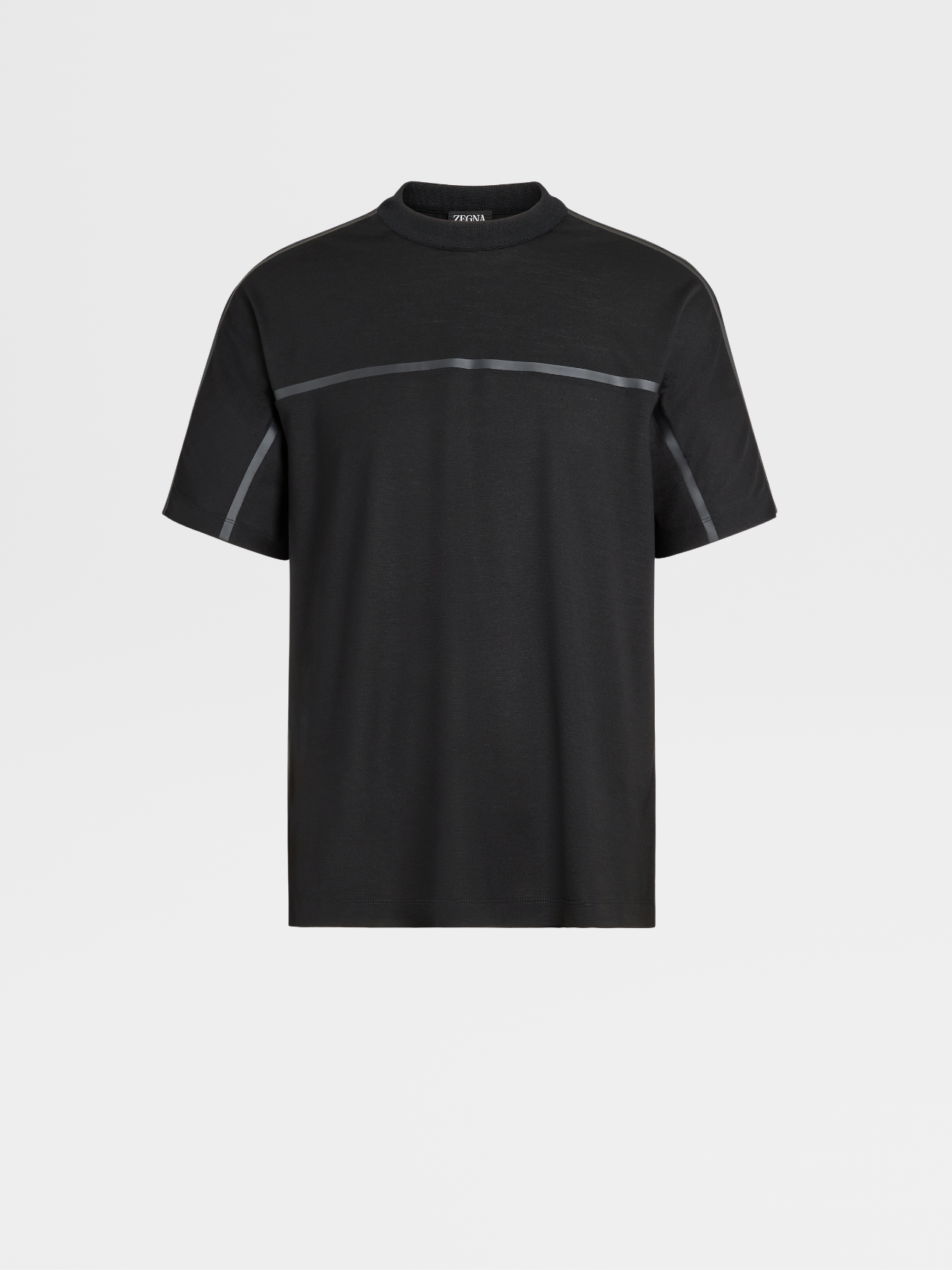 黑色 Techmerino™ 羊毛衬衫袖 T 恤